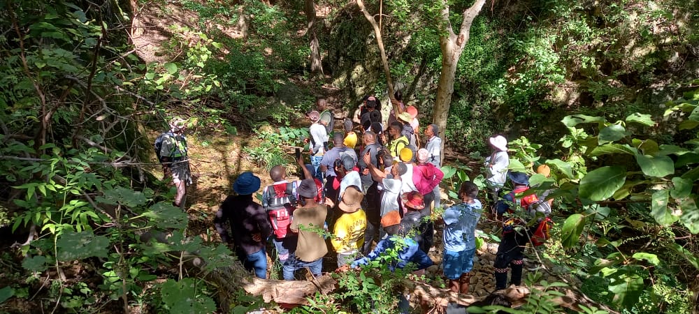 group of locals learning